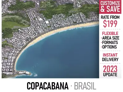 Copacabana - 3D City Model Low-poly 3D model
