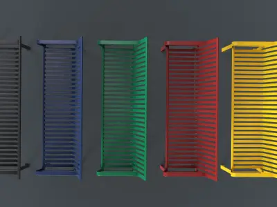 Metal Modern Bench 3 PBR Game Ready Low-poly 3D model