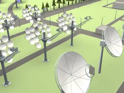 Solar power station 3D model