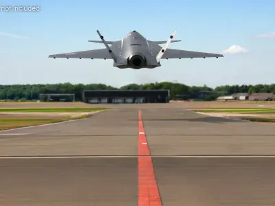  Bayraktar Kizilelma Combat UAV Aircraft Black Rigged for Maya 