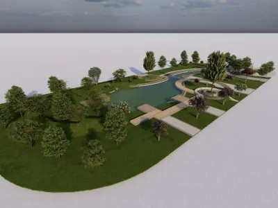 park-public park-Private Park Landscape 3D model