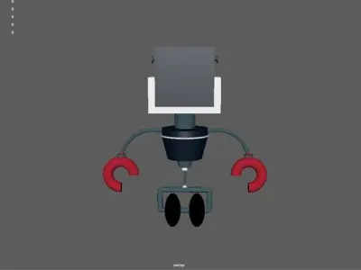Cube Bot Low-poly 3D model