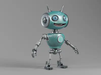 ROBOT CHARACTER TOON Mixamo Compatible  Low-poly 3D model