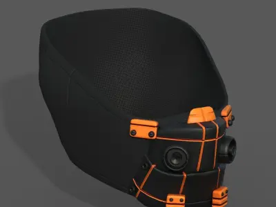 Gas mask respirator scifi futuristic  Low-poly 3D model