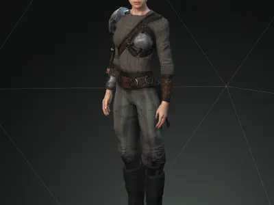 Steampunk rigged character Low-poly 3D model