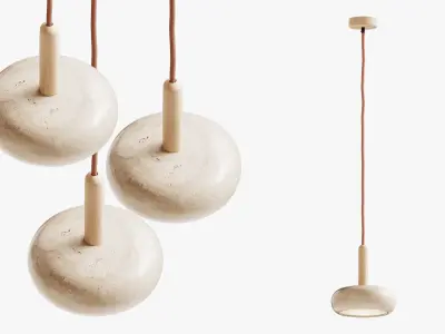 Natural Stone Pendant Light 3D model