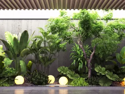 Courtyard plant landscape 3D model