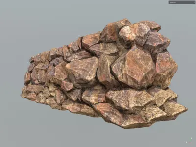 Free 3D Model Rock Walls Pack Free low-poly 3D model