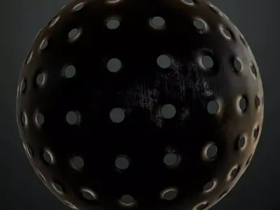 Dark Ornate Wrought Iron Grid PBR SEAMLESS Texture