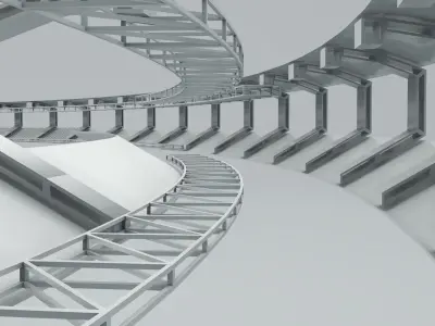 Tennis Racquet Architectural Space 3D model