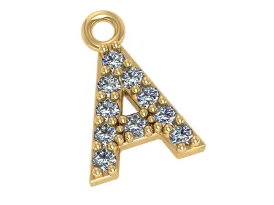 26 Alphabet pendant necklace charms 3dm models pack 3D print model