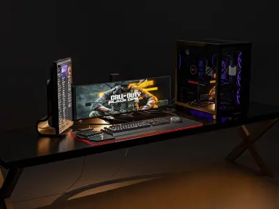 Gaming PC 3D model Low-poly 3D model