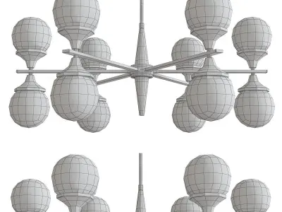 Ball Valley Arredoluce Chandelier low poly 3d model Low-poly 3D model