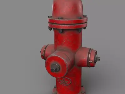 Fire Hydrant PBR Low-poly 3D model