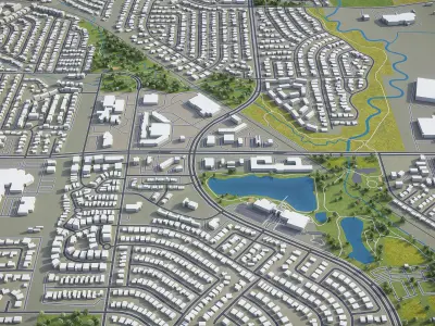 Carrollton Low-poly 3D model