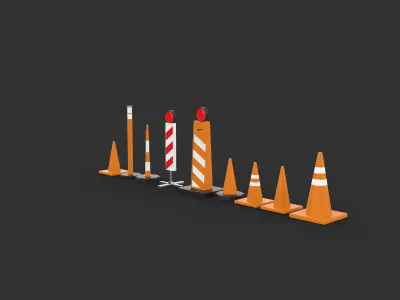 Traffic cone 3D model 13