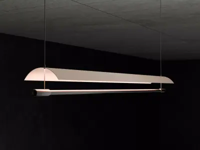 Minimalist Industrial Ceiling Lamp Low-poly 3D model