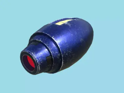 Mega Buster Megaman - Hand Cannon - SciFi Blast Weapon Low-poly 3D model