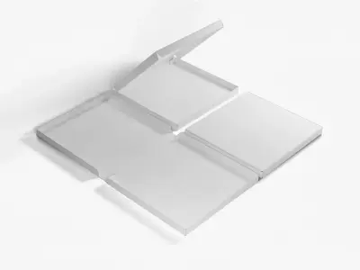 8-inch Pizza Boxes White Paper Mockup 3D Model Pack