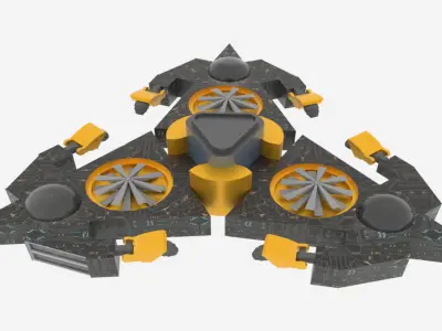 Mars - A500 Spaceship  Low-poly 3D model