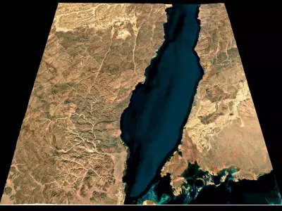 NEOM city topography Saudi Arabia - tile n28 e34 3D model