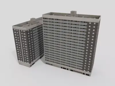 Hutcheon Court Apartment Building Low-poly 3D model