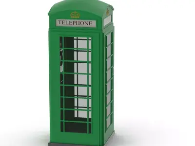 Green Telephone Box 3D model