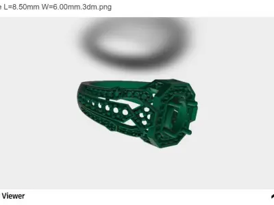 Men Ring With Oval Cut Center Stone 3D print model