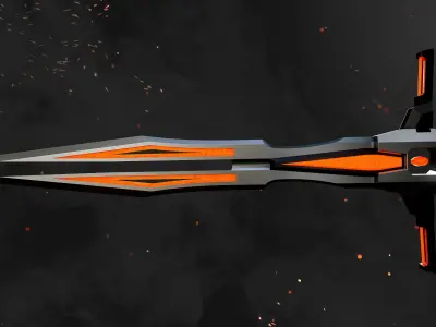 Future Sci-Fi Spear Game-Ready Low-poly 3D model Low-poly 3D model