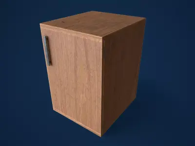 Old simple nightstand Free low-poly 3D model