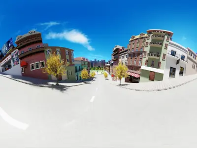 CarToon City Street Low-poly 3D model
