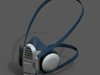 Gas mask respirator military combat  Low-poly 3D model