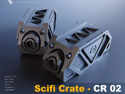 sci fi crate 3D model