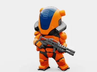 TOON  CYBER SOLDIER  RIGGED 3D model