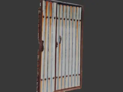 Rusty Metal Gate Scan Low-poly 3D model purchase