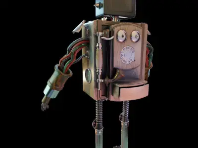 Robot metal with wires 3D model