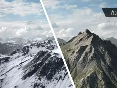 Mountain Snow Low-poly 3D model