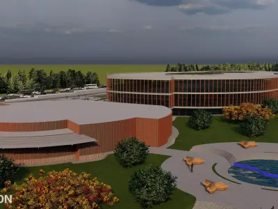 Modern Shopping Mall and Waterpark Complex  3D model