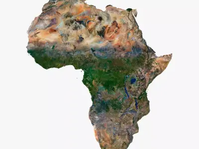 3D Relief of Africa Explore its Diverse Terrain 3D model