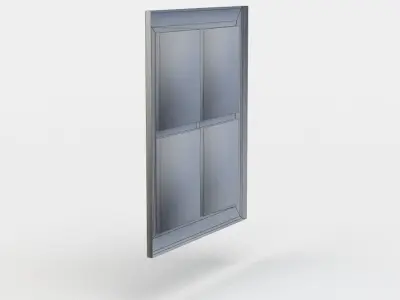 Window old with metal frame Low-poly 3D model