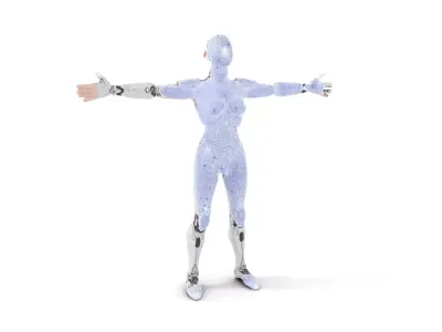 Futuristic Humanoid Robot Model Pack Low-poly 3D model 4
