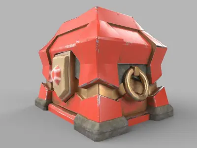 chest box Low-poly 3D model