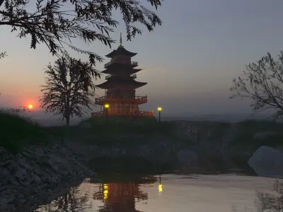 Japanese Temple Free 3D model