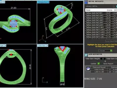 Women Light Weight Solitare Diamond Wedding Ring   15 3D print model