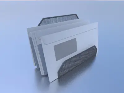 Wire Mesh Letter Holder - High Poly 3D model