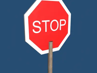 Stop sign  Free low-poly 3D model