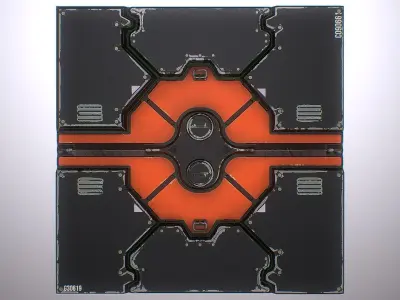 PBR Sci-Fi Spaceship Texture 23 Low-poly 3D model