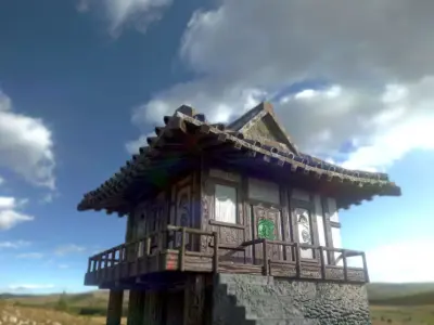 japanese house-PBR Low-poly 3D model