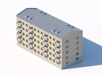 Soviet-style apartment block 3D model