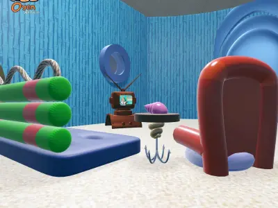 SpongeBob Pineapple House Complete with Inside 3D model